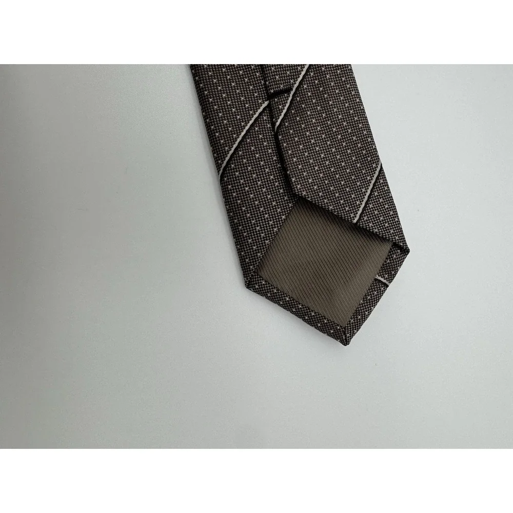 Banana Republic Silk Blend Tie Brown Tan Diagonal Stripe Stain Resistant Classic